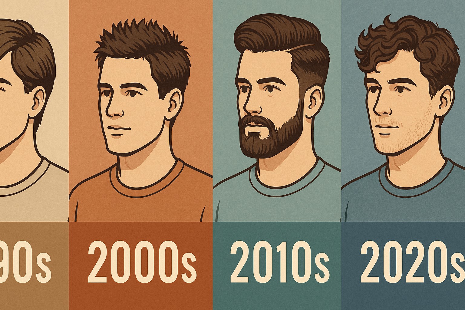 「1990年代から2020年代までの男性髪型の流行変遷まとめ|代表的な芸能人・背景も解説」